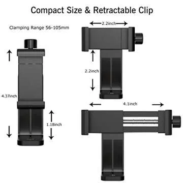 Ailun Phone Holder/Vertical and Horizontal Tripod Mount Adapter Rotatable Bracket with 1/4 inch Screw, Adjustable Clip for iPhone, Android Cell Phone, Selfie Stick, Camera Stand