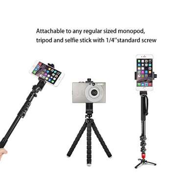 Ailun Phone Holder/Vertical and Horizontal Tripod Mount Adapter Rotatable Bracket with 1/4 inch Screw, Adjustable Clip for iPhone, Android Cell Phone, Selfie Stick, Camera Stand