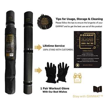 GXMMAT Large Yoga Mat 12'x6'/10'x6'/6'x8'(7mm), Extra Thick Workout Mats for Home Gym Flooring, Ultra Comfortable Non-Slip Quick Resilient Barefoot Wide Exercise Mat for Pilates, Stretching,Meditation