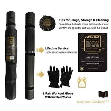 GXMMAT Large Yoga Mat 12'x6'/10'x6'/6'x8'(7mm), Extra Thick Workout Mats for Home Gym Flooring, Ultra Comfortable Non-Slip Quick Resilient Barefoot Wide Exercise Mat for Pilates, Stretching,Meditation