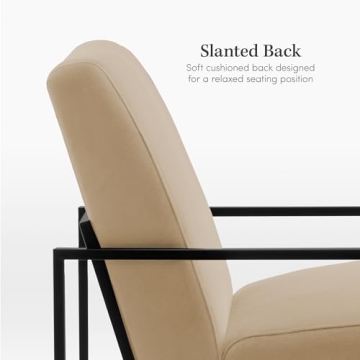 eLuxurySupply Accent Chair - Modern Industrial Slant Armchair with Layered Foam and Metal Frame - Premium High Density Soft Cushion for Supreme Comfort - Easy Assembly 2 Pack