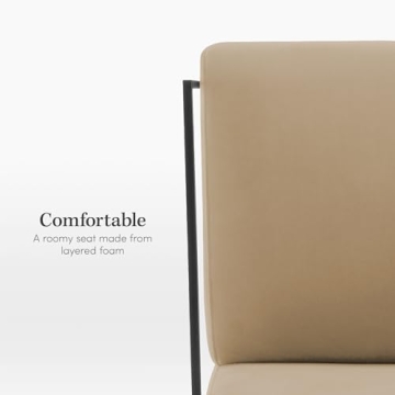 eLuxurySupply Accent Chair - Modern Industrial Slant Armchair with Layered Foam and Metal Frame - Premium High Density Soft Cushion for Supreme Comfort - Easy Assembly 2 Pack