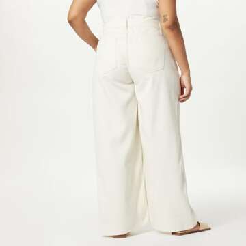 The Drop Women's Alba Wide-Leg Relaxed Denim, Ecru, 28