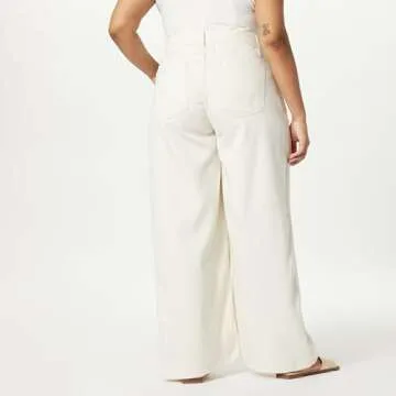 The Drop Women's Alba Wide-Leg Relaxed Denim, Ecru, 28