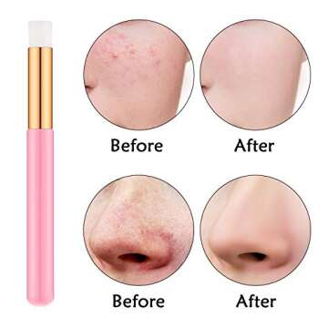 12 Pieces Lash Shampoo Brush Eyelash Cleaning Brush Nose Pore Deep Cleansing Brush Lash Extensions Cleaner Brush and 100 Pieces Eyelash Brush Mascara Wand Applicator for Peel Off Blackhead (Pink)