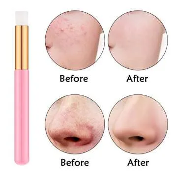 12 Pieces Lash Shampoo Brush Eyelash Cleaning Brush Nose Pore Deep Cleansing Brush Lash Extensions Cleaner Brush and 100 Pieces Eyelash Brush Mascara Wand Applicator for Peel Off Blackhead (Pink)