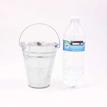 Goldenvalueable 12 Metal Buckets 5 Inch Galvanized Pail for Wedding Decorations, Centerpieces for Party, Garden Planters