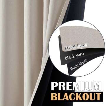Jinchan Blackout Curtain for Modern Home Decor
