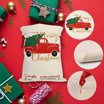 LDIWEE Santa Sacks - Large Reusable Christmas Gift Bags
