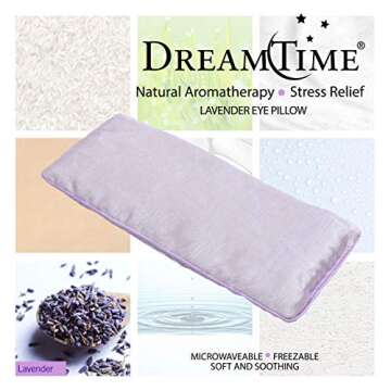 DreamTime Eye Pillow with Lavender Aromatherapy, Natural Herbal Eye Mask, Purple Pillow Sleep Mask, Weighted Meditation Pillow, Comfort and Soothe, Pack of 1