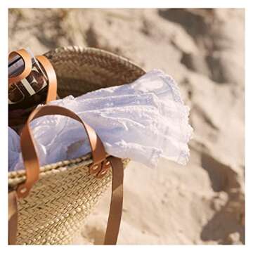 Handmade FRENCH BASKET - Stylish Straw Bag with Leather Handles