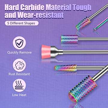 [2022 Upgraded] Depvko 13Pcs Tungsten Carbide Nail Drill Bits Set,3/32 inch Drill Bit for Acrylic Nails, Poly Nail Gel Nail Polish for Cuticle Manicure Pedicure