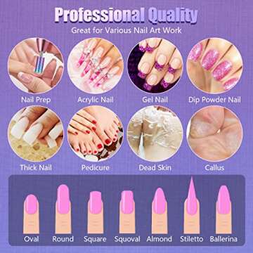 [2022 Upgraded] Depvko 13Pcs Tungsten Carbide Nail Drill Bits Set,3/32 inch Drill Bit for Acrylic Nails, Poly Nail Gel Nail Polish for Cuticle Manicure Pedicure