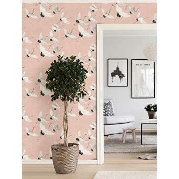 NuWallpaper NUS4299 Halcyon Peel & Stick Wallpaper, Pink