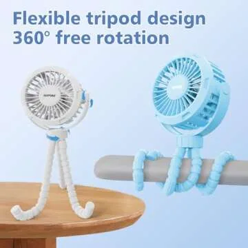 SOPOKE Mini Portable Baby Stroller Fan,3 Speed Personal Handheld Fan,Battery Operated Rechargeable 3...