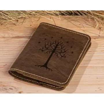 Tree Of Gondor Passport Cover Lord Rings Leather Passport Holder, Hobbit Passport Wallet, Genuine Leather, Travel Gift, Gift for Traveler, Passport Case. Gift for Couple/Cognac Color