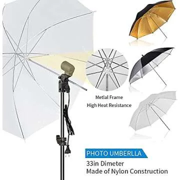 LOMTAP Photography Lighting Kit Soft Boxes Photo Studio Light Background Support System 6.5ftx9.8ft Stand Backdrop Softbox Umbrella with Reflector Green Screen Kit 4 Bulbs 6 Clips