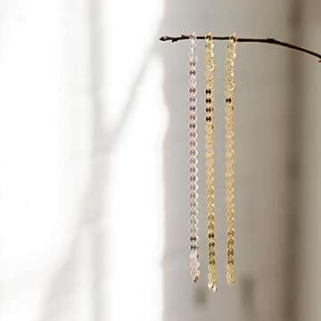 CHESKY 14K Gold Plated Disc Choker Necklace Dainty Coin Adjustable Tattoo Choker Simple Flat Discs Sequins Necklace Women Jewelry Gifts