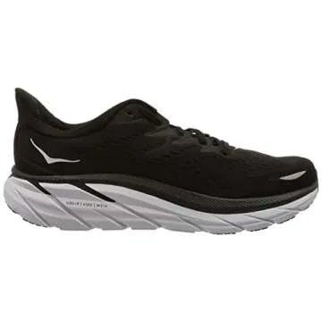 HOKA ONE ONE Clifton 8 Womens Shoes Size 7.5, Color: Black/White