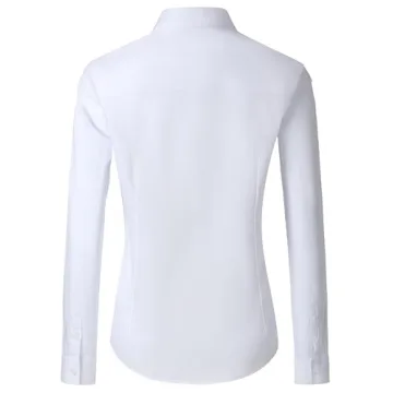 CUNLIN White Button Down Shirt Women Cotton Long Sleeve