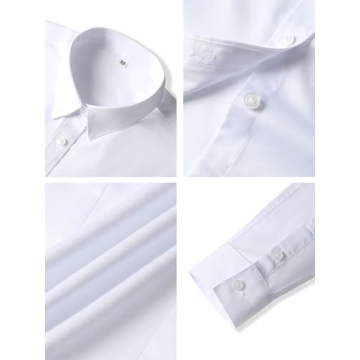 CUNLIN White Button Down Shirt Women Cotton Long Sleeve