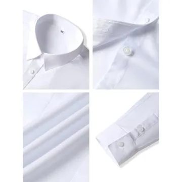 CUNLIN White Button Down Shirt Women Cotton Long Sleeve