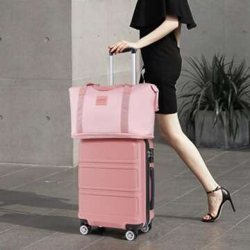 Kono 6-Piece Hardside Luggage Set with Expandable Features and TSA Lock for Travel