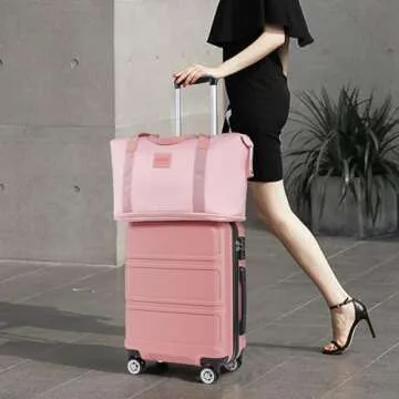 Kono 6-Piece Hardside Luggage Set with Expandable Features and TSA Lock for Travel