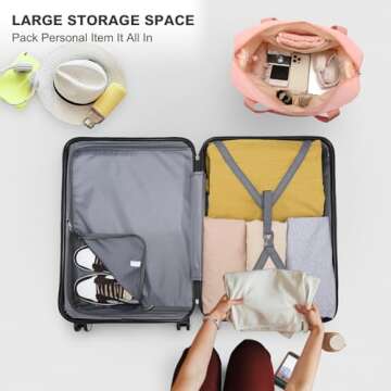 Kono Expandable Hardside Luggage Set with TSA Lock