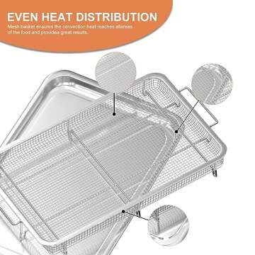 Extra Large Air Fryer Basket and Tray Set for Ovens