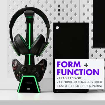 Tilted Nation 3 in 1 Gaming Headset and Controller Stand for PS5 and Xbox Series X