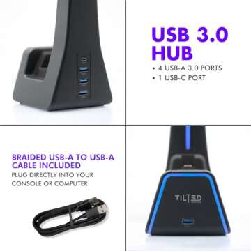 Tilted Nation 3 in 1 Gaming Headset and Controller Stand