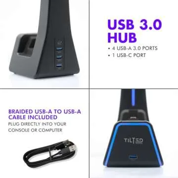 Tilted Nation 3 in 1 Gaming Headset and Controller Stand