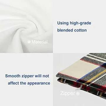 Batmerry Plaid Pillow Covers 18x18 Inch Set of 2, Scottish Tartan Red and White Wool Plaid Pattern Symmetric Square Print Double Sided Decorative Pillows Cases Throw Pillows Covers