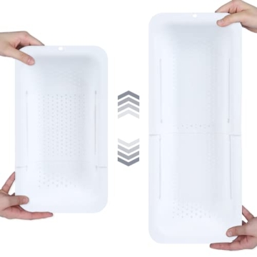 BLUE GINKGO Over the Sink Colander Strainer Basket - Versatile Kitchen Essential