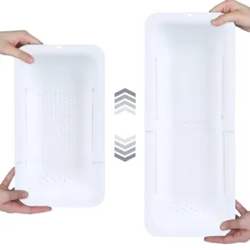 BLUE GINKGO Over the Sink Colander Strainer Basket - Versatile Kitchen Essential