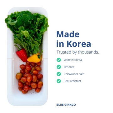 Versatile BLUE GINKGO Over the Sink Colander for Food Prep