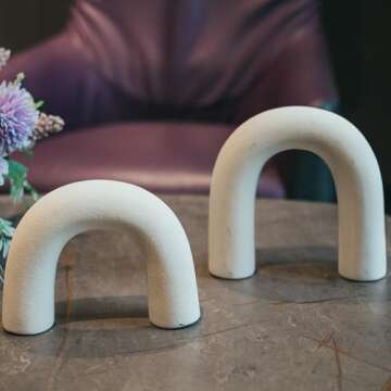 Defined Deco Ceramics Arch Decorative Objects,Neutral Home Decor for Shelves,Shelf Decor Aesthetic, ...