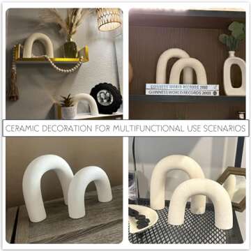 Defined Deco Ceramics Arch Decorative Objects,Neutral Home Decor for Shelves,Shelf Decor Aesthetic, Modern Bookshelf Decor,Home Decorations for Living Room Decor,Boho Home Decor or Coffee Table Decor.