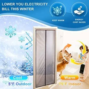 IKSTAR Insulated Magnetic Thermal Door Curtain - 34"x82"