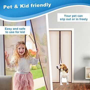 Insulated Door Curtain, [Upgrade EVA] Magnetic Thermal Insulated Door Cover to Keep Temperature for Room/Kitchen, Keep Draft Air Out, Self Sealing, Hands Free, Pet/Kids Friendly - 34"x82"