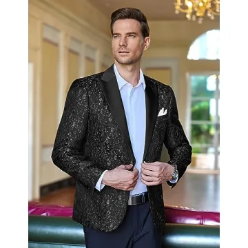 Stylish COOFANDY Men's Floral Suit for Parties