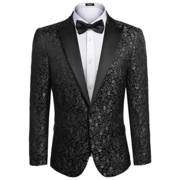 Stylish COOFANDY Men's Floral Suit for Parties