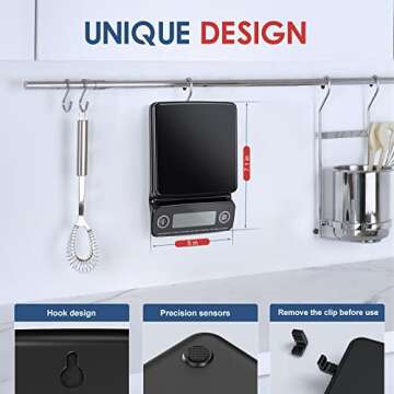 Nicewell Gram Scale for Kitchen, 0.1g/0.005oz Accuracy Digital Food Scales in Grams and Ounces, 3kg/6.6lb for Cooking and ​Baking（Rose Red）