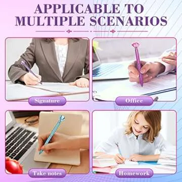 100 Pack Cute Crystal Diamond Pens for Stylish Writing