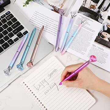 100 Pack Cute Crystal Diamond Pens for Stylish Writing