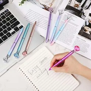 100 Pack Cute Crystal Diamond Pens for Stylish Writing