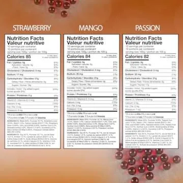 BREXONIC Popping Boba Pearls Bursting Tea Balls Drink & Dessert Topping Strawberry Mango Blueberry Passion Fruit Flavored Bubble Tea Tapioca Pearls (Strawberry, Mango, Passion Fruit, 2 LB 3 Pack)