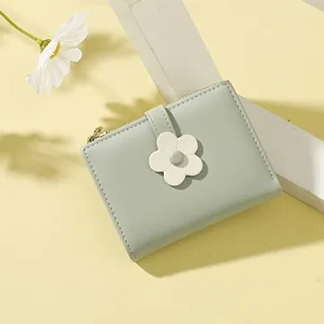 MEISEE Floral Print Tri-fold Wallet for Women Girls