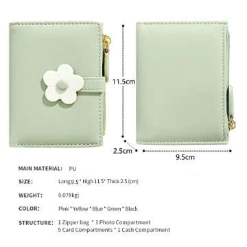 MEISEE Floral Print Tri-fold Wallet for Women Girls